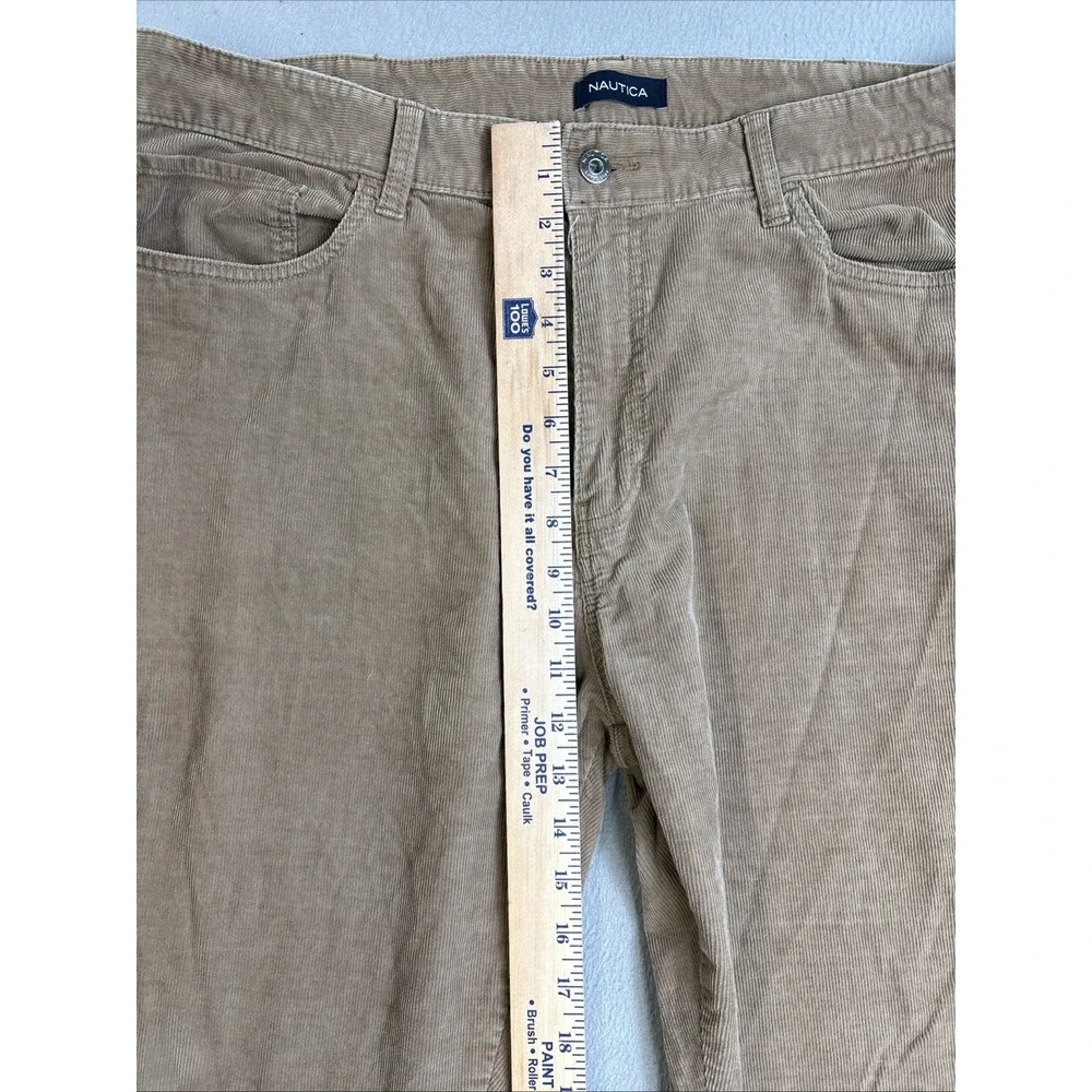 Nautica Pants Men's Size 38x32‎ Brown Corduroy Straight Fit Stretch Casual
